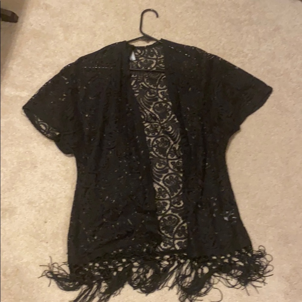 Black lace kimono